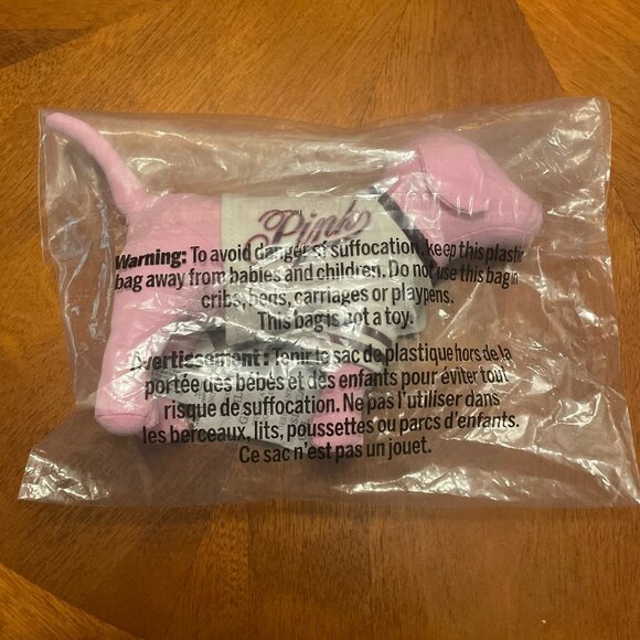 PINK Victoria's Secret Mini Plush Dog With Sweater & PINK Logo Accent - NWT - Picture 3 of 4